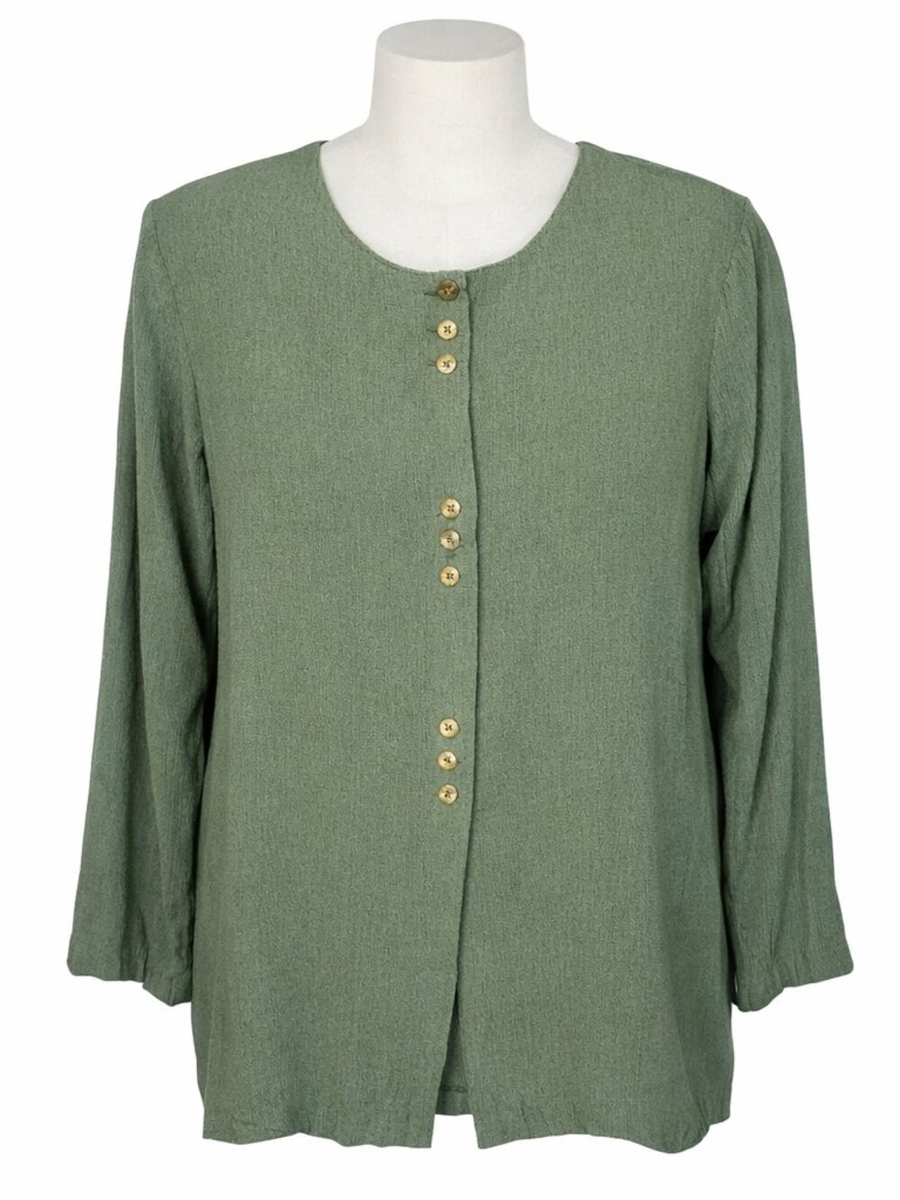 For You One Shirt Jacket Women 1X Green Shacket Grannycore Cottagecore NEW